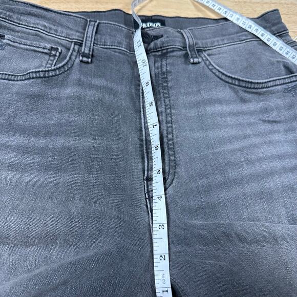 Hudson NWT Kass High Rise Straight Ankle Distressed Gray Jeans Size 28 Raw Hem - Picture 10 of 11